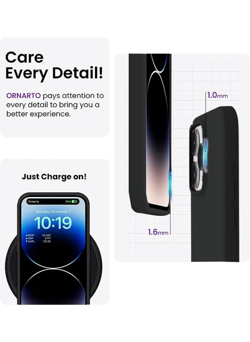 iPhone 15 Pro Max Mobile Case Cover with Soft Liquid Silicone Protection Anti-Scratch Shockproof Accessories Slim Protective Back Cover with Comfortable Hold Touch Feeling and Anti-fingerprint - Image 3