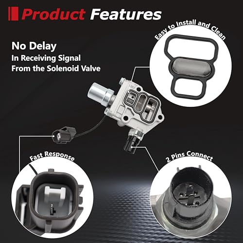 RLP VTEC Solenoid Spool Valve Assembly Compatible with 20012005 Civic 17L and 20012005 ELCan 17L Replaces for 15810PLRA01 TS1151 - Image 3
