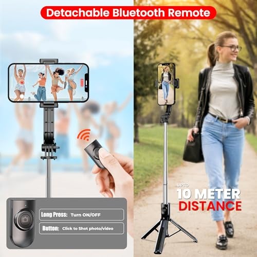 WeCool S2-Ultra Selfie Stick Tripod, 7sec Telescopic Pole with 45inc/115cm extendable Selfie Stick, Wireless Bluetooth Remote for Photoshoot & Vlogging, Compatible with iPhone & Android - Image 5