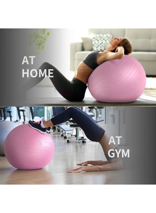 PROIRON Exercise Ball Anti-Burst Yoga Ball Chair with Quick Pump Slip Resistant Gym Ball Supports 500KG Balance Ball for Pilates Yoga Birthing Pregnancy Stability Gym Workout Training - Image 4