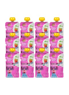 Earth's Best Earth's Best Organic Kids Snacks, Sesame Street Toddler Snacks, Organic Fruit Yogurt Smoothie for Toddlers 2 Years and Older, Mixed Berry, 4.2 oz Resealable Pouch (Pack of 12)  - Image 1
