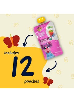 Earth's Best Earth's Best Organic Kids Snacks, Sesame Street Toddler Snacks, Organic Fruit Yogurt Smoothie for Toddlers 2 Years and Older, Mixed Berry, 4.2 oz Resealable Pouch (Pack of 12)  - Image 4