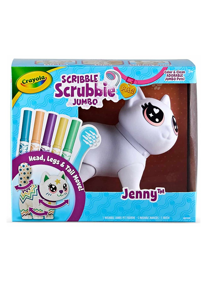 Crayola Scribble Scrubbie Jumbo, Large Posable Animal Toy, 6 Inches, Toy Cat for Girls & Boys, Animal Grooming Toy 3 years + - Image 2