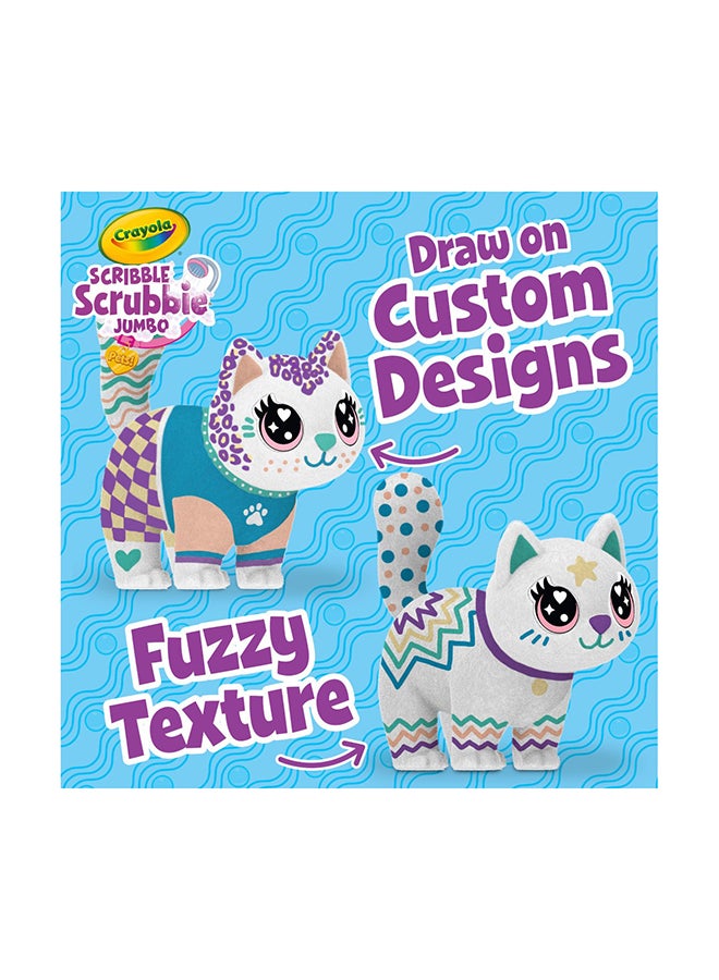 Crayola Scribble Scrubbie Jumbo, Large Posable Animal Toy, 6 Inches, Toy Cat for Girls & Boys, Animal Grooming Toy 3 years + - Image 5