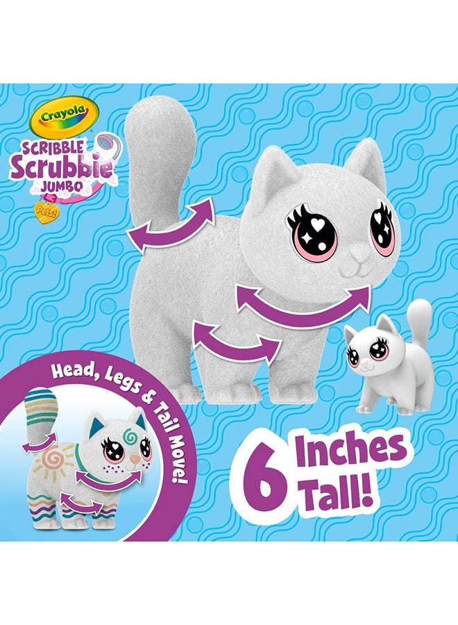 Crayola Scribble Scrubbie Jumbo, Large Posable Animal Toy, 6 Inches, Toy Cat for Girls & Boys, Animal Grooming Toy 3 years + - Image 4
