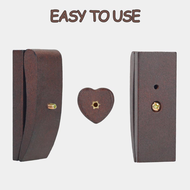 Dvehdbay 4 Quilt Hanger for Wall for Display - Tapestry Hangers for Walls, Wooden Rug Hangers for Wall Hangings, Decorate with Your Blanket and Tapestry Hanger, Quilt Rack Clamps for Mount (Brown) - Image 3