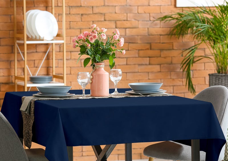 Utopia Kitchen Square Table Cloth 2 Pack [54x54 Inches  Navy] Tablecloth Machine Washable Fabric Polyester Table Cover for Dining  Buffet Parties  Picnic  Events  Weddings and Restaurants - Image 3