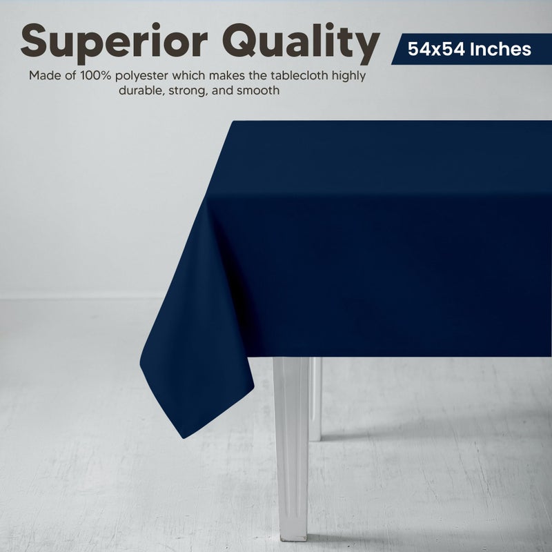 Utopia Kitchen Square Table Cloth 2 Pack [54x54 Inches  Navy] Tablecloth Machine Washable Fabric Polyester Table Cover for Dining  Buffet Parties  Picnic  Events  Weddings and Restaurants - Image 2