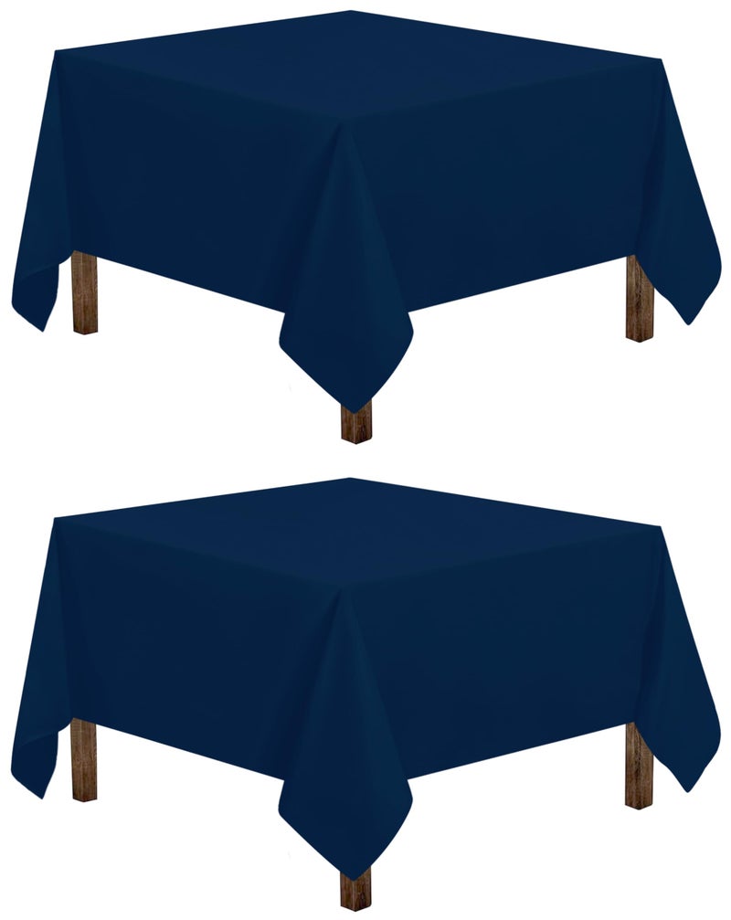 Utopia Kitchen Square Table Cloth 2 Pack [54x54 Inches  Navy] Tablecloth Machine Washable Fabric Polyester Table Cover for Dining  Buffet Parties  Picnic  Events  Weddings and Restaurants - Image 1