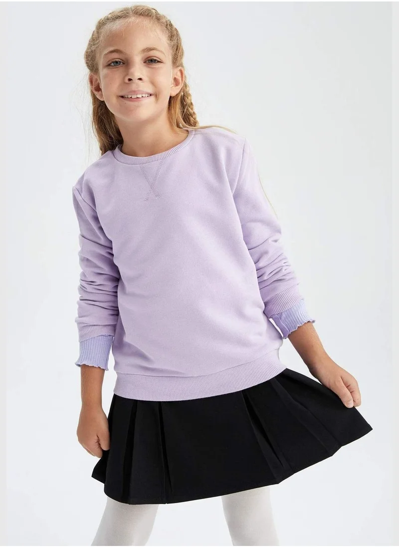 DeFacto Long Sleeve Crew Neck Sweater