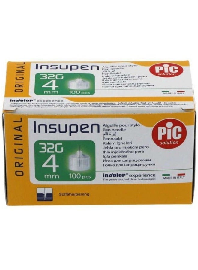 بيك سولوشن بيك سوليوشن إبر أنسولين أصلية أنسوبين أوريجينال 32 جرام 4 ملم  100 قطعة - Image 1