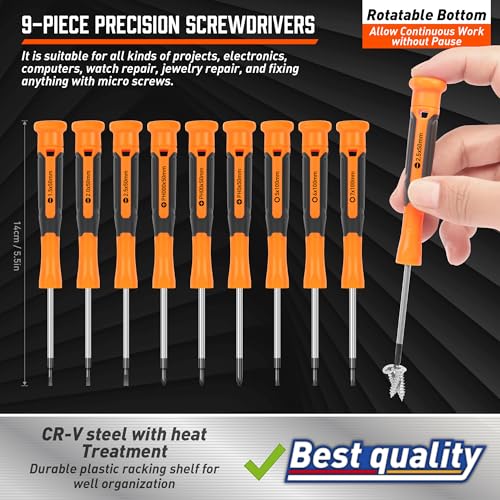 Amartisan 86-Piece Magnetic Screwdrivers Set with Case, Includs Slotted, Phillips, Hex, Pozidriv,Torx and Precision Screwdriver Set, Magnetizer Demagnetizer Tools, Tools for Men - Image 5