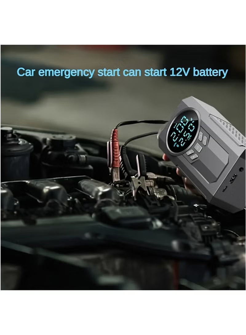 Generic Portable Cordless Car Battery Emergency Starter, Tire Air Pump, Air Compressor To Easily Inflate Tires, LED Display, With Flashlight, Mobile Power Supply, Large Capacity Storage  - Image 2