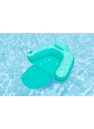 Bestway, Inflatable Comfort Plush Deluxe Chair Lounge Pool Float Chair with Backrest Armrests Mesh Seat Water Lounge Mattress for Adults Kids Beach Pool Relaxation with Repair Patch, 57x47 Inch - view 2