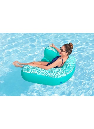 Bestway, Inflatable Comfort Plush Deluxe Chair Lounge Pool Float Chair with Backrest Armrests Mesh Seat Water Lounge Mattress for Adults Kids Beach Pool Relaxation with Repair Patch, 57x47 Inch - view 5