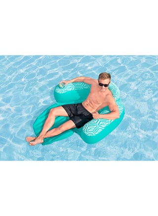 Bestway, Inflatable Comfort Plush Deluxe Chair Lounge Pool Float Chair with Backrest Armrests Mesh Seat Water Lounge Mattress for Adults Kids Beach Pool Relaxation with Repair Patch, 57x47 Inch - view 3