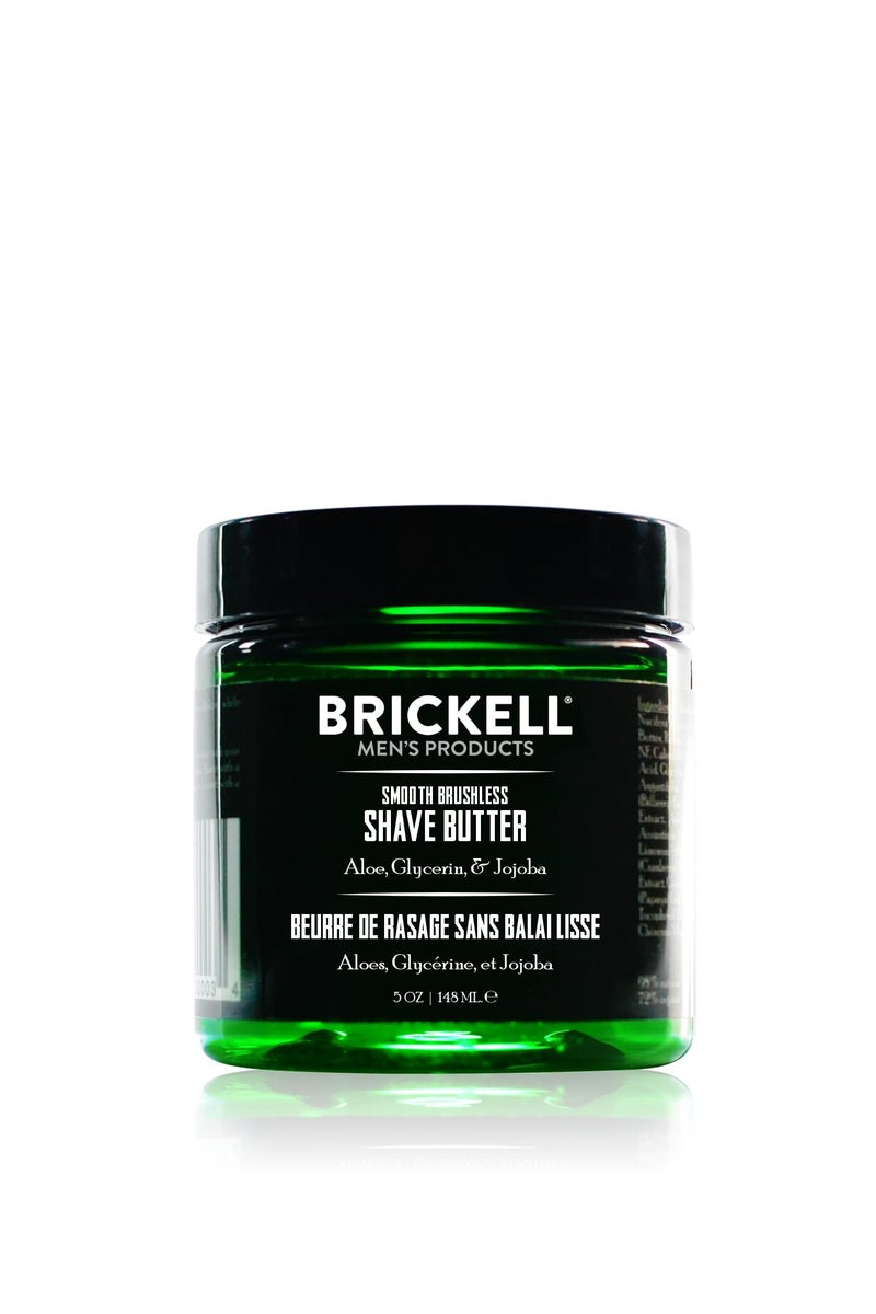 Brickell Men's Products Brickell Men's Smooth Brushless Shave Butter for Men, Natural and Organic Smooth Shaving Butter to Fight Nicks, Cuts and Razor Burn, 5 Ounce, Scented - Image 1