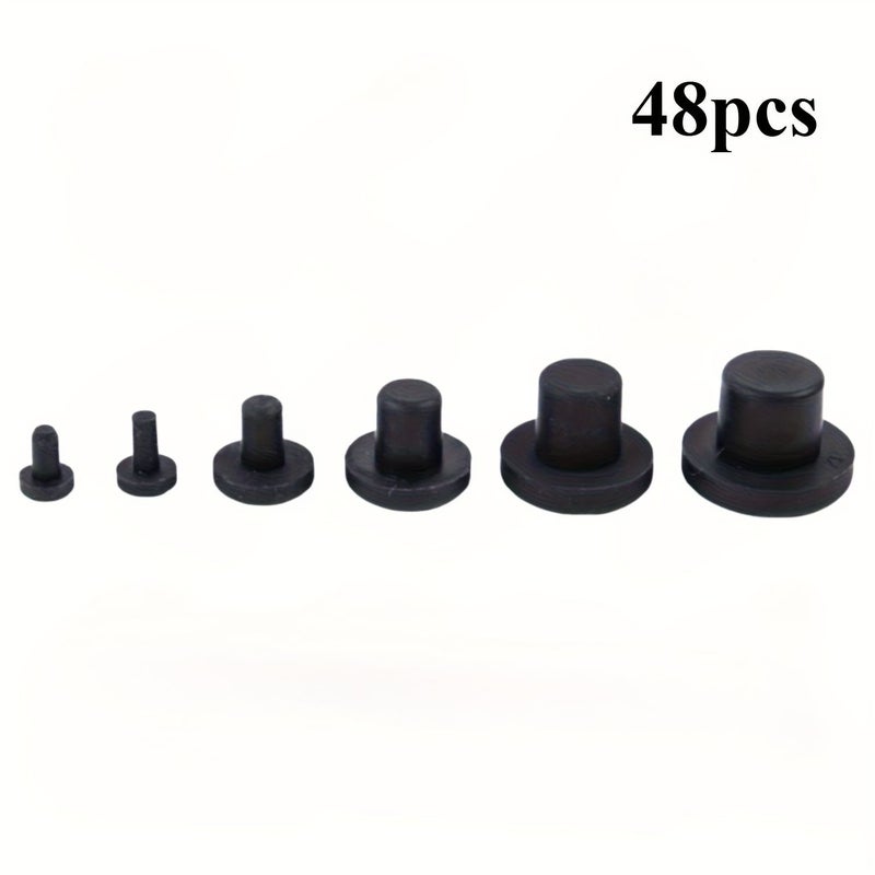 48pcs Heat Resistant Rubber T-Shaped End Caps Heavy Duty Dust Plugs for Automotive Equipment - Image 2