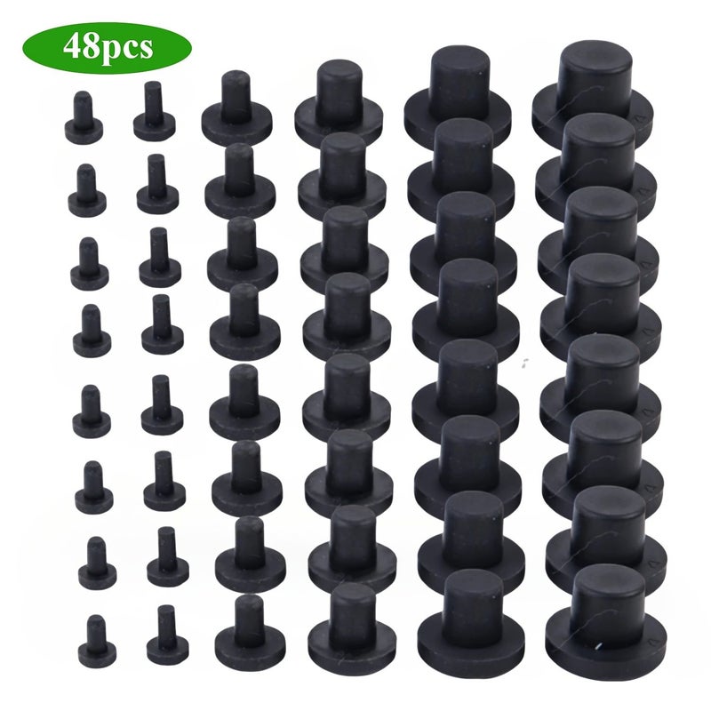 48pcs Heat Resistant Rubber T-Shaped End Caps Heavy Duty Dust Plugs for Automotive Equipment - Image 4