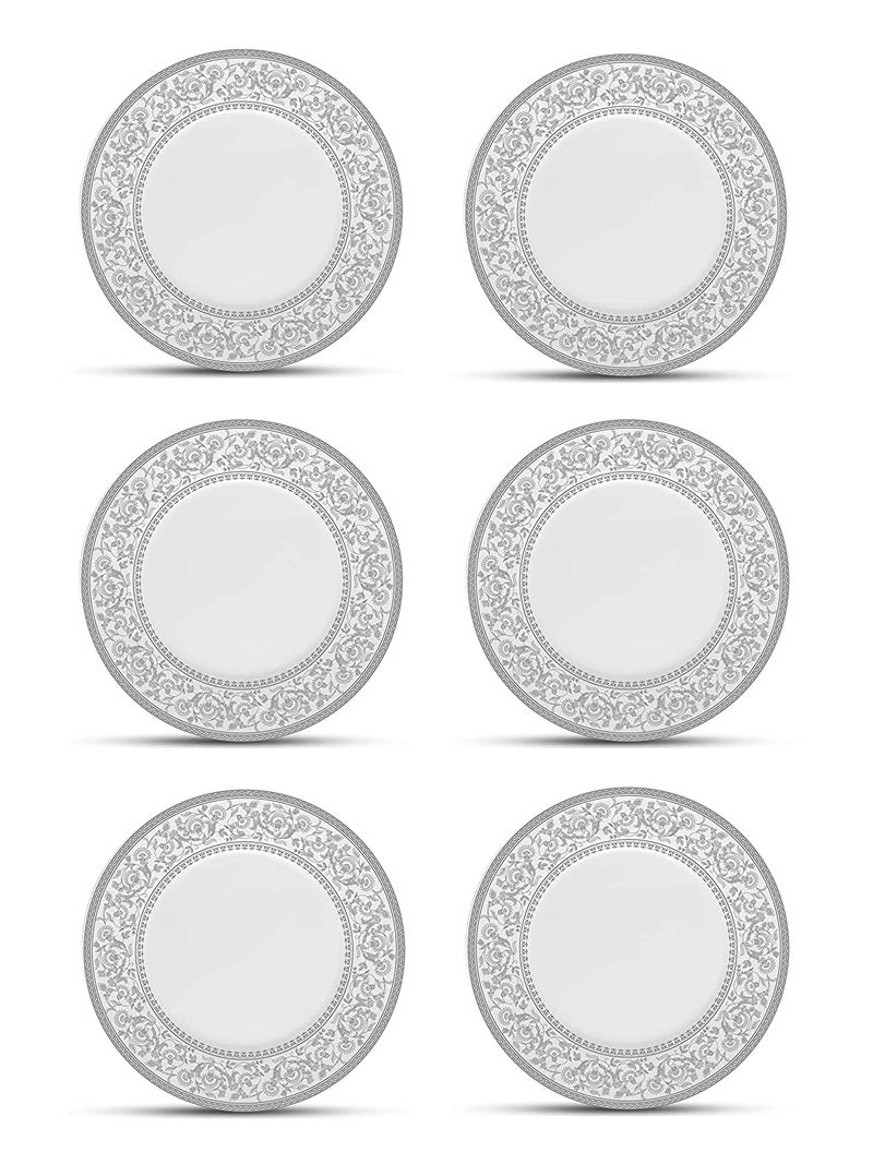 Crocera LaOpala Diva Persian Silver Large Dinner Plate Set of 6 pcsSovrana Collection11 inch Opalglass - Image 3