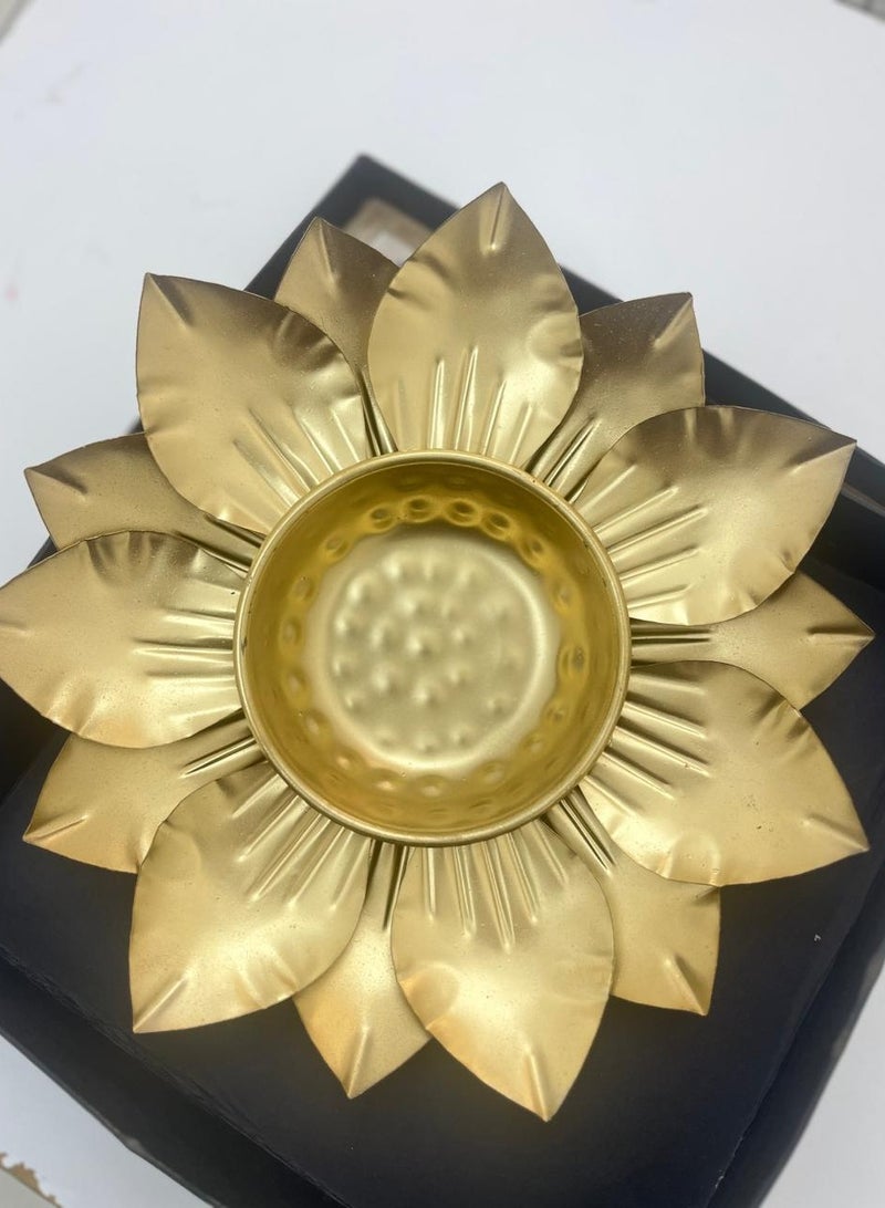 Round Traditional Urli Bowl in Gold Tone (Pack of 1 pc), Tealight Holder Bowl, Candle Holder, Diwali Decorations, Diwali décor, Diwali Gifts