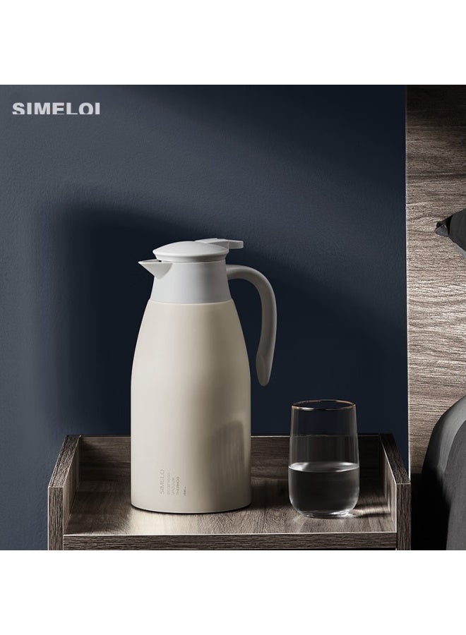 Simelo Insulated Thermos, Large Capacity, For Home Use, 304 Stainless Steel, Hot Water Bottle, 2l, Small Golden White - Image 2