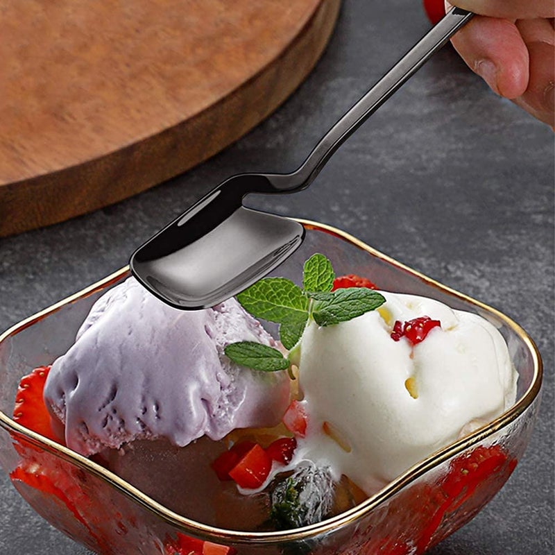 IQCWOOD Espresso Spoons, 6 Pieces Demitasse Spoons, 5.6 Inches Stainless Steel Small Spoons Coffee Spoons Black Spoons Tea Spoons Dessert Spoons Mini Spoons for Coffee, Sugar, Tea, Ice Cream - Image 4