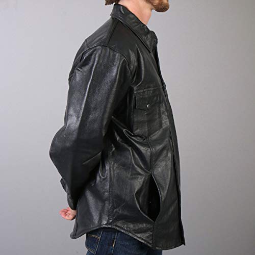 Hot Leathers قميص جلد رجالي من هوت ليذرز (أسود، XXX-كبير) - Image 2