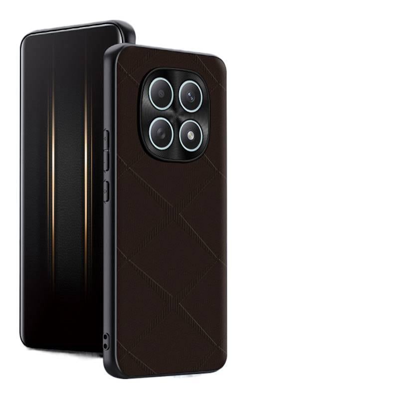 Protective Case, Mocha Brown Leather Texture, Shockproof Cover for Redmi Note 15, Drop Protection - Image 1