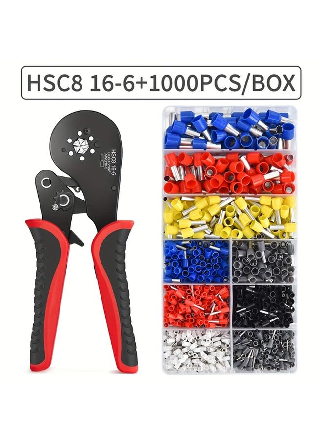 HSC8 16 6 High Carbon Steel Hexagon Crimping Tool Set With Terminal Box 1000 Pcs - Image 1