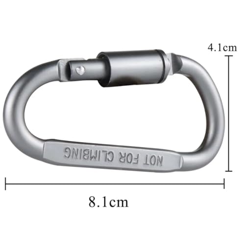 TraveEssentialz 3 pc Aluminum Carabiner D Hook Snap Ring Clip for Bagpack Bottle Camping Dog Strap | Hooks Keychain Keyring - Key Hooks for Keychain with Screw Locking (Black) (Not for Climbing) - Image 3