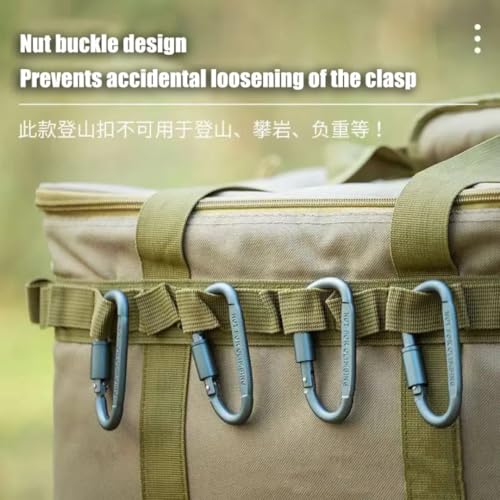 TraveEssentialz 3 pc Aluminum Carabiner D Hook Snap Ring Clip for Bagpack Bottle Camping Dog Strap | Hooks Keychain Keyring - Key Hooks for Keychain with Screw Locking (Black) (Not for Climbing) - Image 5
