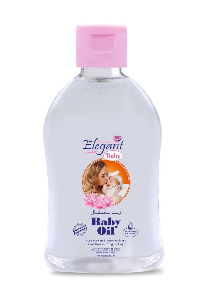 Elegant Baby Oil Fresh Blossom With Advanced Formula  200ml  - Image 1