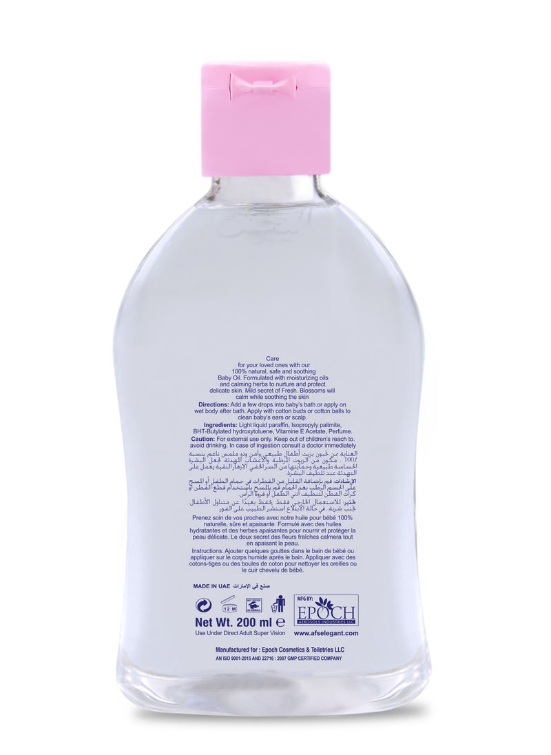 Elegant Baby Oil Fresh Blossom With Advanced Formula  200ml  - Image 2
