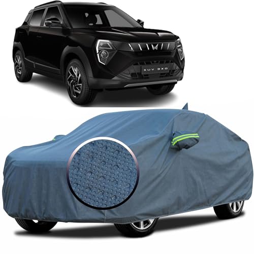 YEARWELL 100% Waterproof 'GreyMax' Car Body Cover for Mahindra XUV 3XO with Mirror Pocket, Heat & UV Protection, Triple Stitched, Soft Lining, Full Bottom Elastic & Reflective Radium (Grey) - Image 1