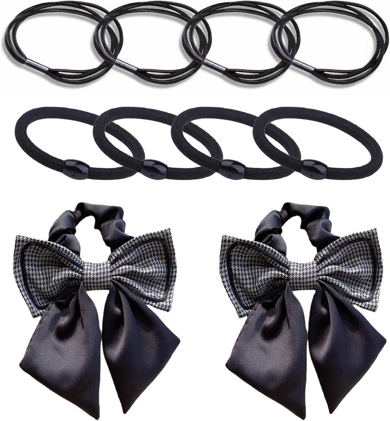 Hair Ties Bow for Thick Hair Satin Scrunchy Bows Hair Scrunchies with Bowknot for Teen Girls Women Ponytail Holder
