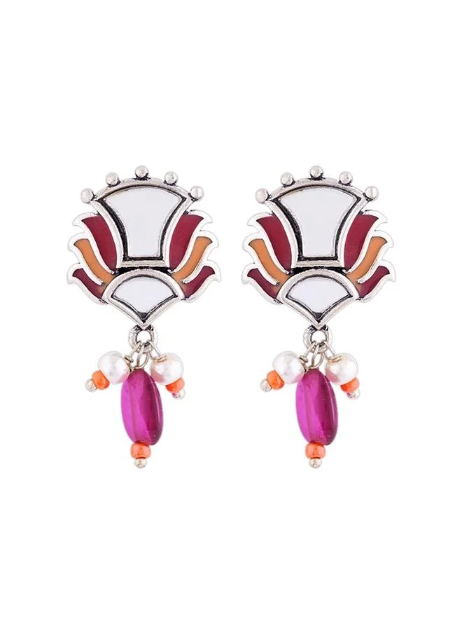 VOYLLA Thikri Mirror Details Casual Earrings