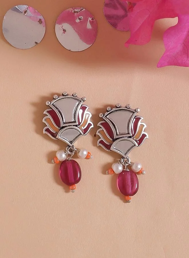 VOYLLA Thikri Mirror Details Casual Earrings