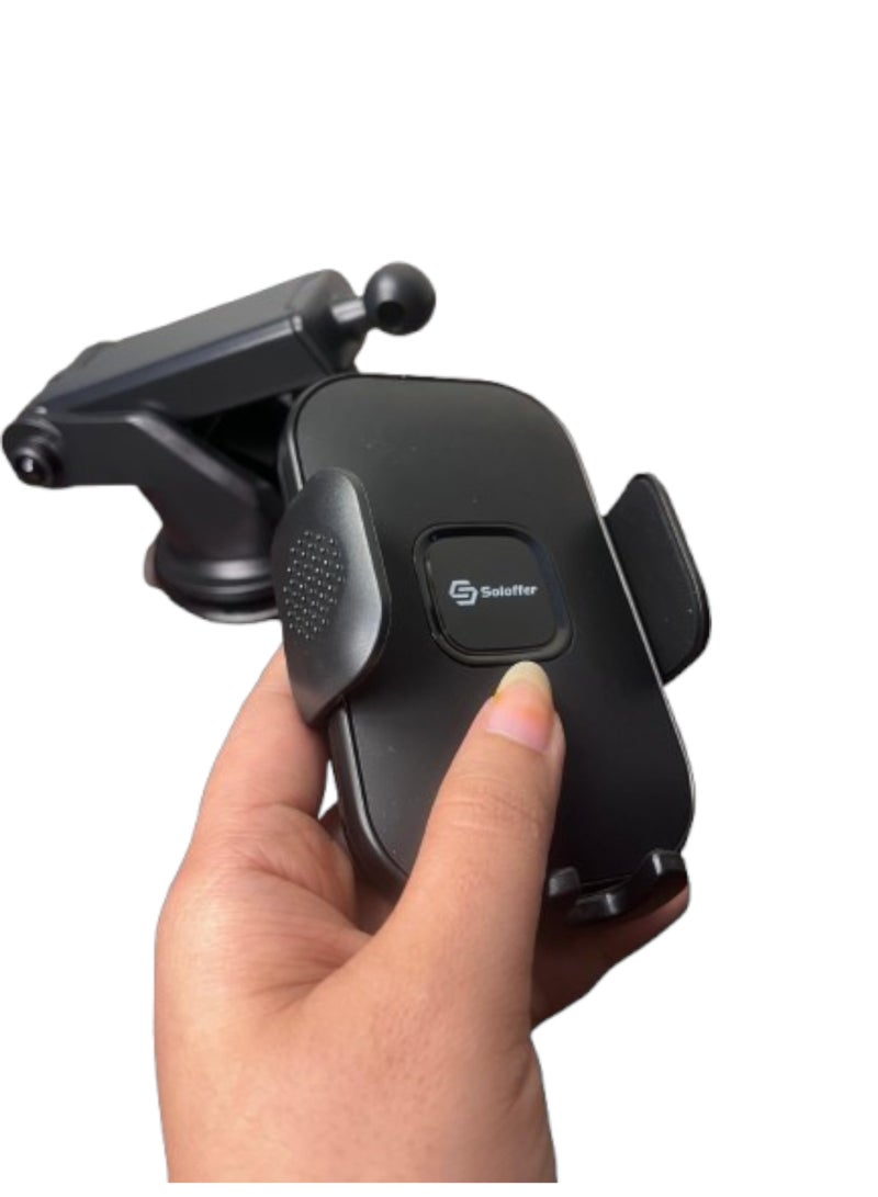 Soloffer Car Phone Holder | 360° Rotating Dashboard & Windshield Mount | Strong Anti-Slip Grip | Mobile Stand for Cars - Image 1