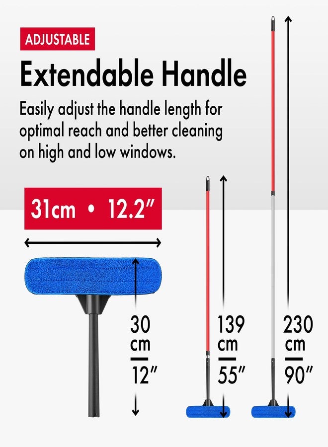 Tyroler Bright Tools Tyroler 2-in-1 High Window Cleaner Tool with 4.5 to 7.5 ft Extendable Handle | Made of 100% Natural Rubber for Superior Durability and Protection | Better Reach Window Squeegee for Window Cleaning - Image 5