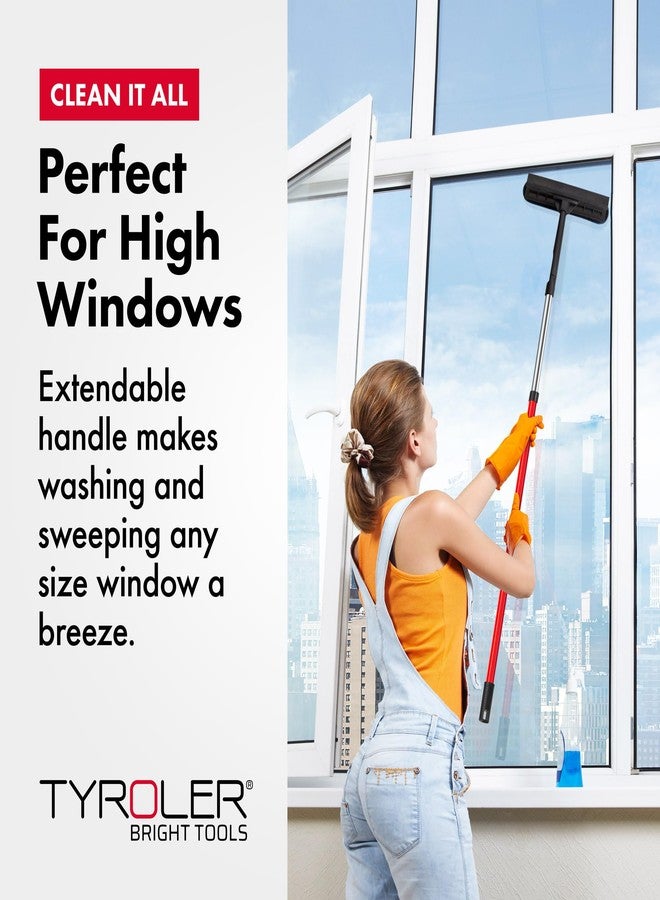 Tyroler Bright Tools Tyroler 2-in-1 High Window Cleaner Tool with 4.5 to 7.5 ft Extendable Handle | Made of 100% Natural Rubber for Superior Durability and Protection | Better Reach Window Squeegee for Window Cleaning - Image 4