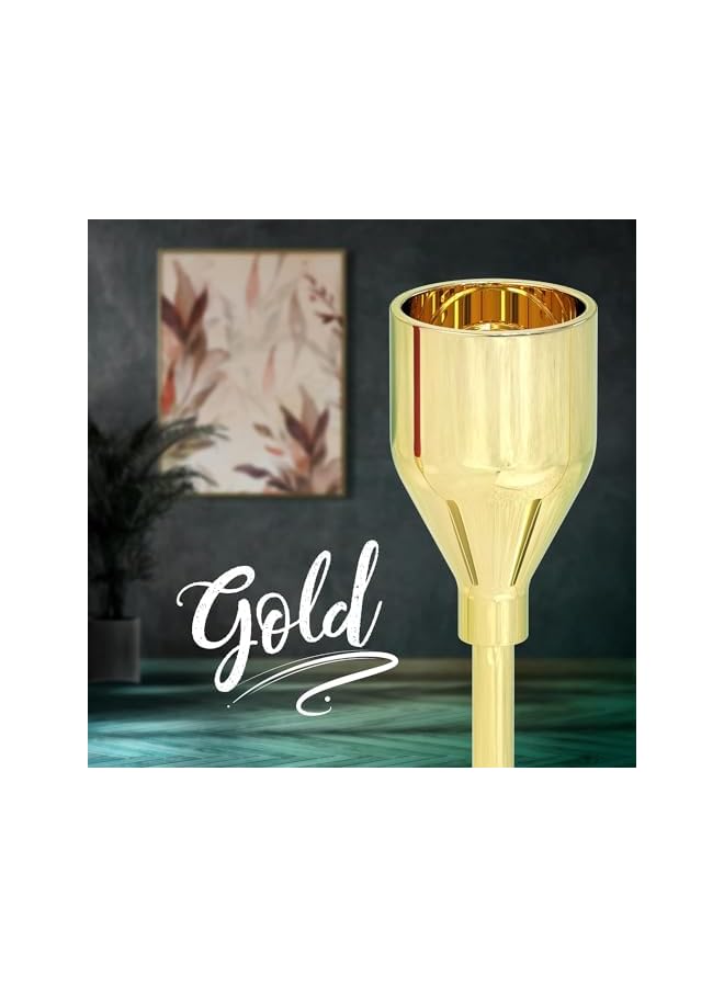 The Bros Elegant Gold Taper Candle Holders Set - Ideal for Home Décor, Weddings, Birthdays, Date Nights, and Special Occasions - Stylish Candlestick Holders for Taper Candles  - Image 2