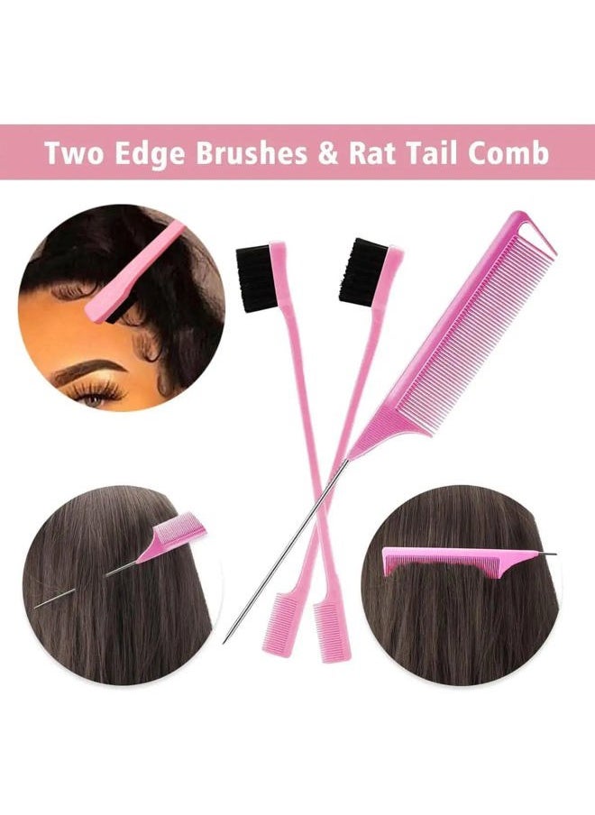 Goiple - 3PCS Elastic Bands for Wig Edges - Adjustable Wig Band for Edges Wig Install Accessories with Pink set-9pcs Hair Wax Stick Set - Image 1