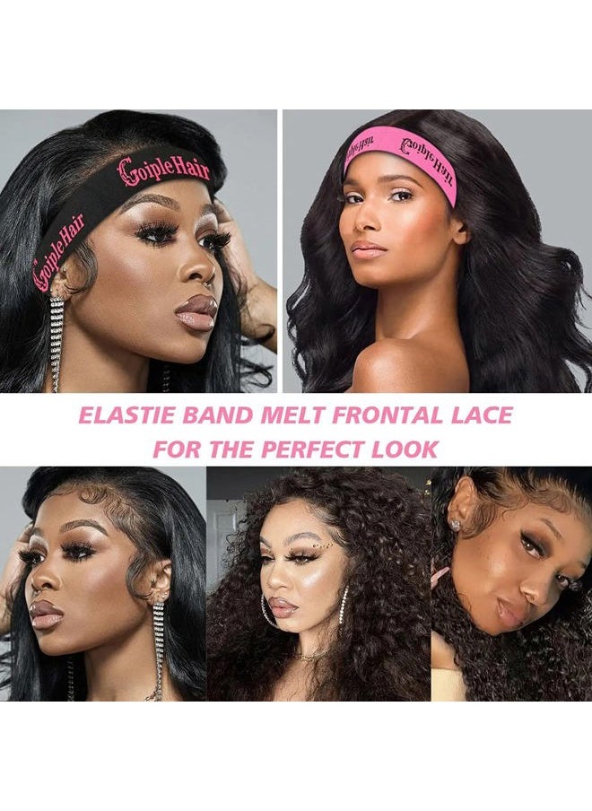 Goiple - 3PCS Elastic Bands for Wig Edges - Adjustable Wig Band for Edges Wig Install Accessories with Pink set-9pcs Hair Wax Stick Set - Image 1