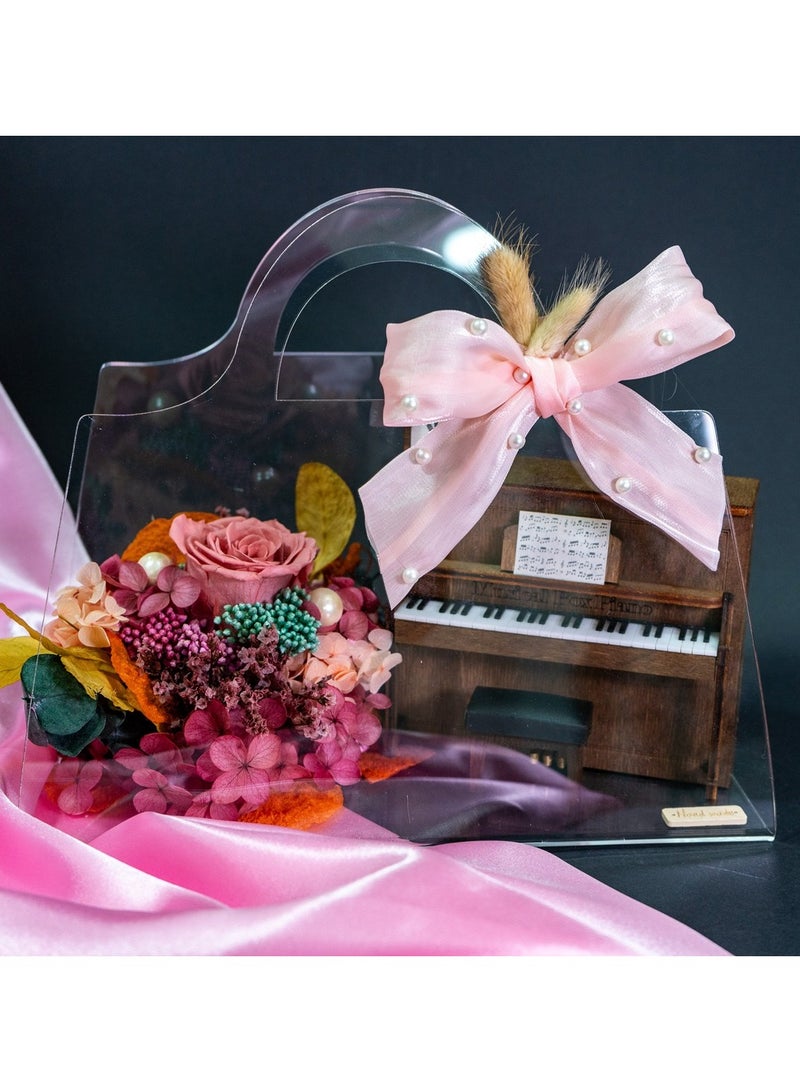 Sofia Nature Acrylic Bag with Preserved Infinity Flower - Image 1