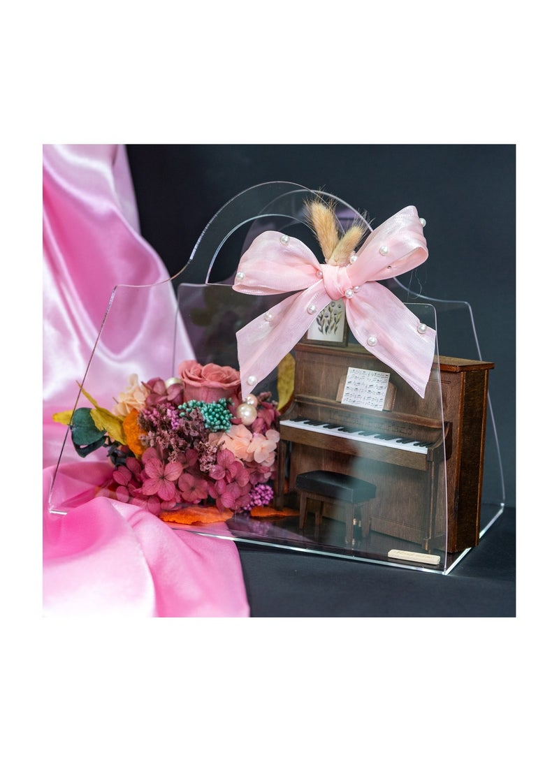 Sofia Nature Acrylic Bag with Preserved Infinity Flower - Image 3