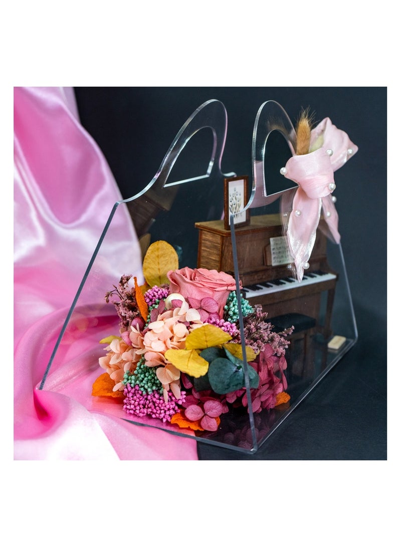 Sofia Nature Acrylic Bag with Preserved Infinity Flower - Image 4