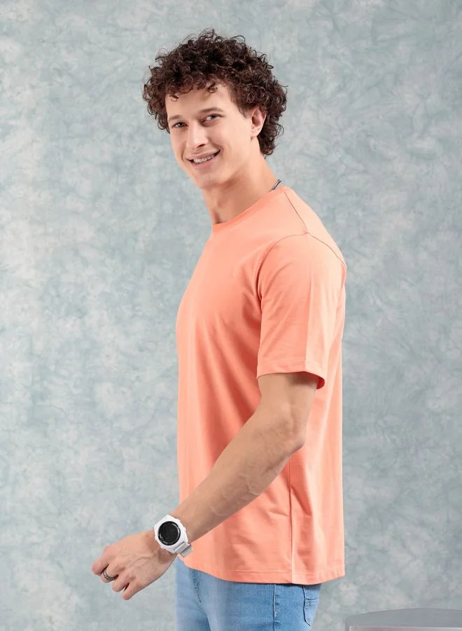ذا انديان كراج كو Men Slim Fit Solid Round Neck Tshirt