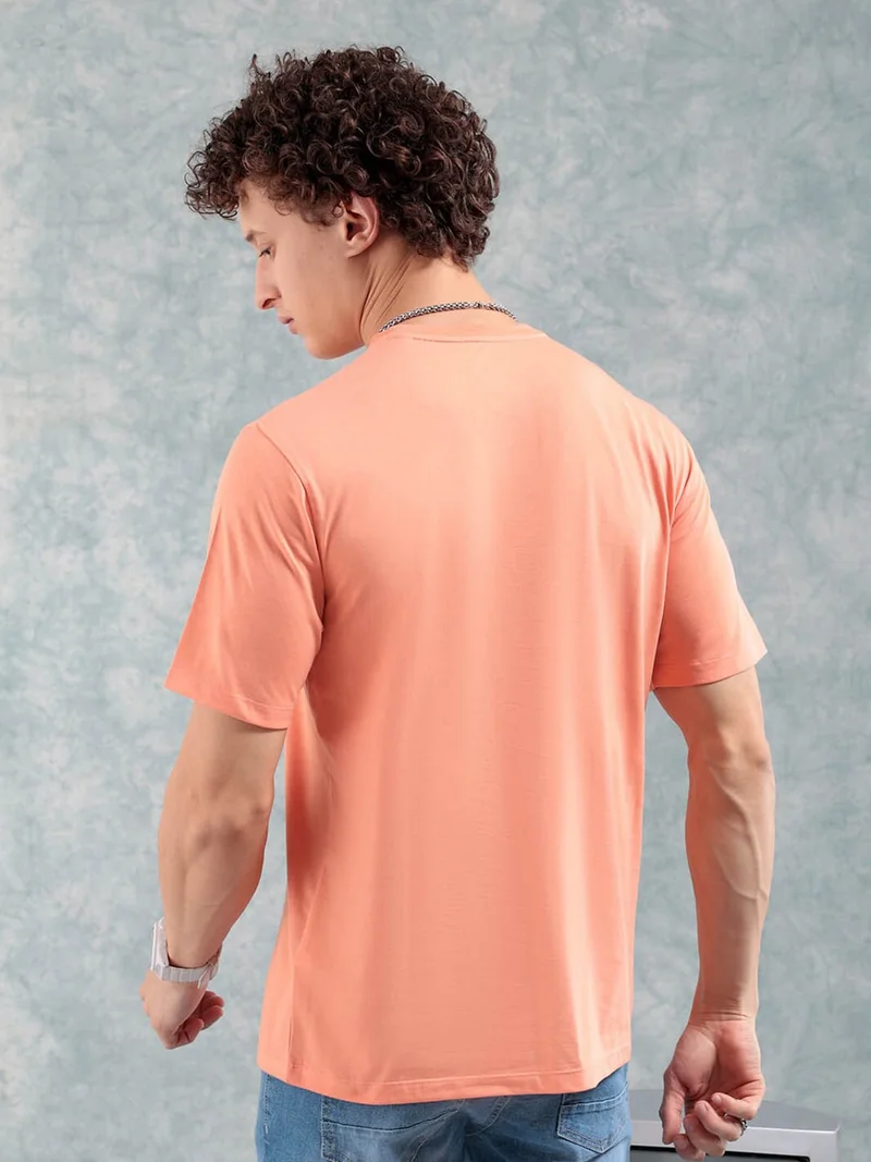 ذا انديان كراج كو Men Slim Fit Solid Round Neck Tshirt