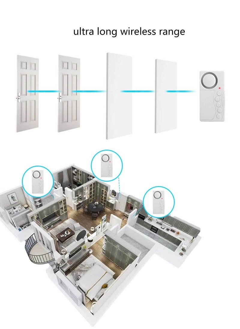 Excefore - 2Pcs Freezer Door Alarm, Safety Window Alarm, 3/15/30/60 Seconds Adjustable Delay Wireless Fridge Alarm, 4-In-1 Door Sensor Chime Door Open Alarm Loud 108dB - Image 1